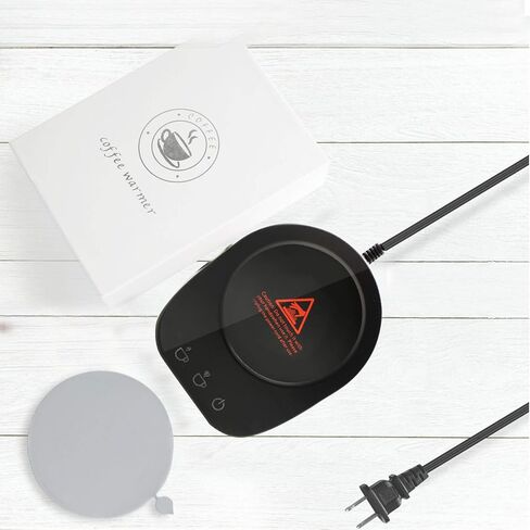 جهاز تدفئة قدح القهوة - جهاز تدفئة المشروبات على سطح المكتب - جهاز تدفئة الأكواب الكهربائية وماء الشاي وحليب الكاكاو للمكتب والاستخدام المنزلي بقوة 110 فولت، أفضل هدية لمحبي القهوة مع وظيفة إيقاف التشغيل التلقائي باللون الأسود (أسود) in Kuwait