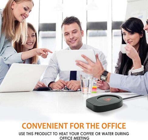 جهاز تدفئة قدح القهوة - جهاز تدفئة المشروبات على سطح المكتب - جهاز تدفئة الأكواب الكهربائية وماء الشاي وحليب الكاكاو للمكتب والاستخدام المنزلي بقوة 110 فولت، أفضل هدية لمحبي القهوة مع وظيفة إيقاف التشغيل التلقائي باللون الأسود (أسود) in Kuwait