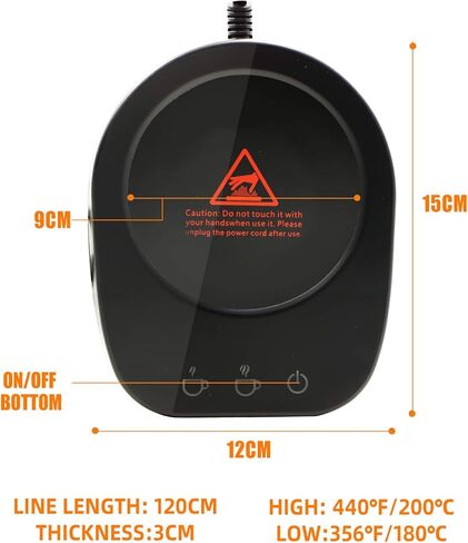 جهاز تدفئة قدح القهوة - جهاز تدفئة المشروبات على سطح المكتب - جهاز تدفئة الأكواب الكهربائية وماء الشاي وحليب الكاكاو للمكتب والاستخدام المنزلي بقوة 110 فولت، أفضل هدية لمحبي القهوة مع وظيفة إيقاف التشغيل التلقائي باللون الأسود (أسود) in Kuwait