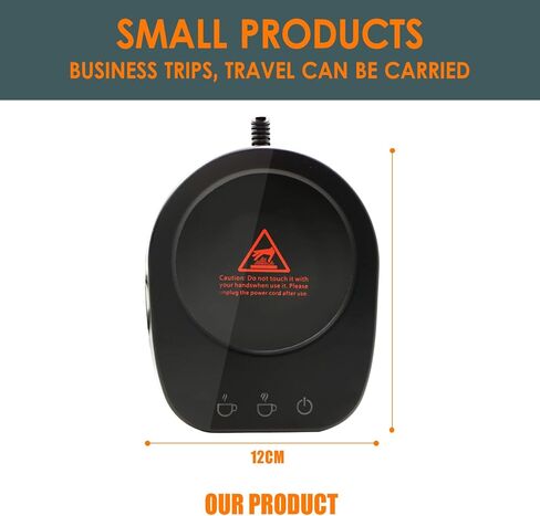 جهاز تدفئة قدح القهوة - جهاز تدفئة المشروبات على سطح المكتب - جهاز تدفئة الأكواب الكهربائية وماء الشاي وحليب الكاكاو للمكتب والاستخدام المنزلي بقوة 110 فولت، أفضل هدية لمحبي القهوة مع وظيفة إيقاف التشغيل التلقائي باللون الأسود (أسود) in Kuwait