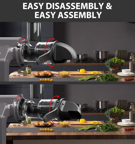 Juicer Machines, Fezen Slow Masticating Juicer Extractor, Cold Press Juicer with Two Speed Modes, Quiet Motor/Reverse Function, Higher Juice Yield Slow Juicer for Vegetables & Fruits, Easy to Clean in Kuwait