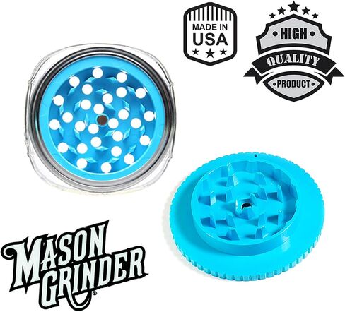 2 Piece Herb Grinder with Holes by Mason Grinder - Large Mouth - 2 Piece Herb Grinder with Holes - Fits on Wide Mason Jars (Jar Not Included) in Kuwait