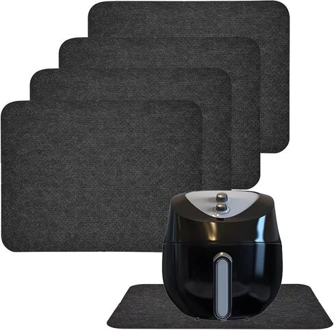 4 Pieces Heat Resistant Mat,Small Appliance Non-slip Mat for Air Fryer,Blender, Coffee Maker, Toaster,Blender Thickened Kitchen Countertop Protector Mat with Appliance Sliding Function 12" x 16" in Saudi Arabia