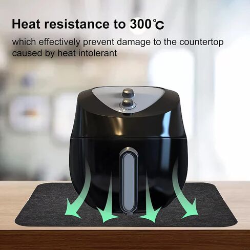4 Pieces Heat Resistant Mat,Small Appliance Non-slip Mat for Air Fryer,Blender, Coffee Maker, Toaster,Blender Thickened Kitchen Countertop Protector Mat with Appliance Sliding Function 12" x 16" in Saudi Arabia