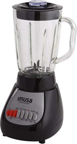 خلاط IMUSA USA GAU-80313B أسود 10 سرعات مع وعاء زجاجي 4، 42 أونصة in Saudi Arabia