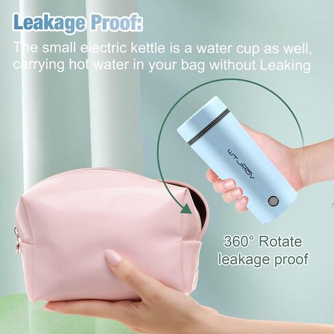 WTJMOV Mini Electric Tea Kettle, Travel Electric Kettle Stainless Steel Fast Boiling, Auto Shut-off 350ML Portable Tea Maker for Offices, Dorms, Travel and More in Saudi Arabia