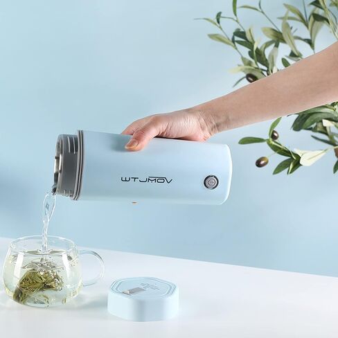 WTJMOV Mini Electric Tea Kettle, Travel Electric Kettle Stainless Steel Fast Boiling, Auto Shut-off 350ML Portable Tea Maker for Offices, Dorms, Travel and More in Saudi Arabia