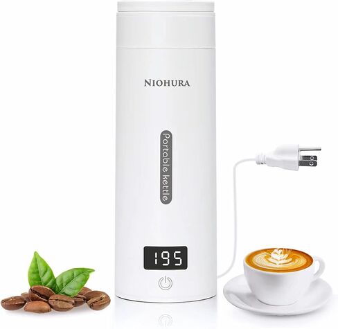 Portable Electric Kettle Small Mini Coffee Tea Kettle, Personal Fast Water Boiler with 4 Variable Presets Temperature, 304 Stainless Steel with Auto Shut-Off & Boil Dry Protection, BPA Free (White) in Saudi Arabia