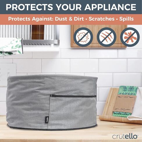 Crutello Crock Pot Cover Compatible with Hamilton Beach 6, 7 or 8 Quart Slow Cooker, Waterproof Crock Pot Cover - Small Appliance Dust Cover 18.57" x 8.5" x 11.75" - Black Crockpot Cover Dustproof in Saudi Arabia