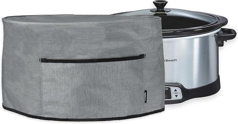 Crutello Crock Pot Cover Compatible with Hamilton Beach 6, 7 or 8 Quart Slow Cooker, Waterproof Crock Pot Cover - Small Appliance Dust Cover 18.57" x 8.5" x 11.75" - Black Crockpot Cover Dustproof in Saudi Arabia