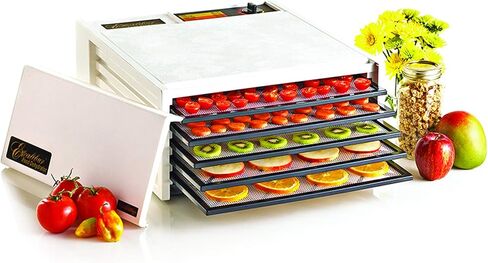 مجفف طعام كهربائي من إكسكاليبور بلاك دور، 5 صينية، أبيض (توقف عن طريق)، متوسط in Kuwait