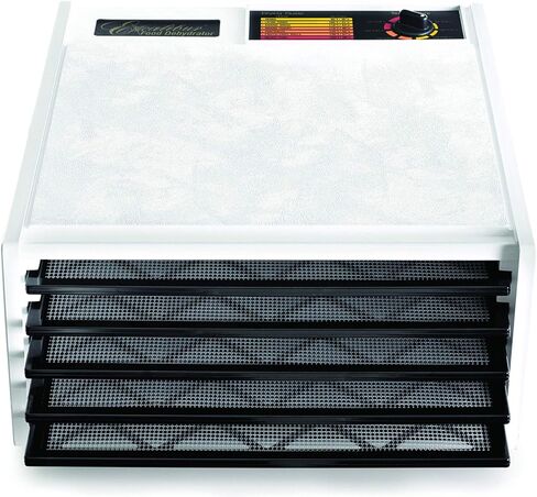 مجفف طعام كهربائي من إكسكاليبور بلاك دور، 5 صينية، أبيض (توقف عن طريق)، متوسط in Kuwait