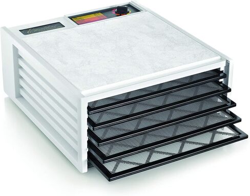 مجفف طعام كهربائي من إكسكاليبور بلاك دور، 5 صينية، أبيض (توقف عن طريق)، متوسط in Kuwait