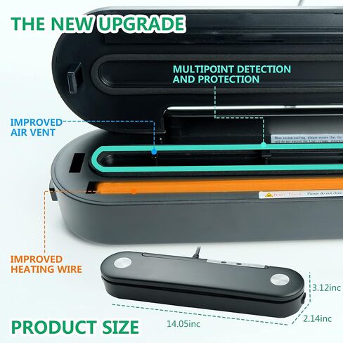 GKcity Vacuum Sealer Machine Vacuum Sealer for Food LED Indicator Fits Up to 12 inchs Vacuum Bag in Saudi Arabia
