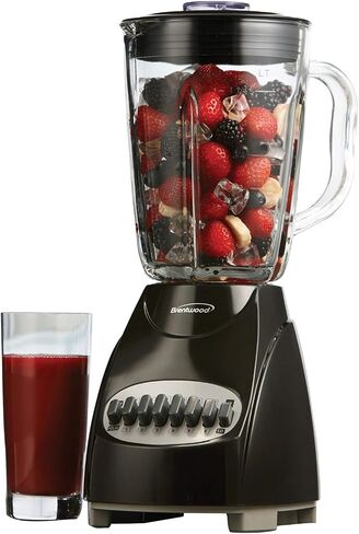 Brentwood JB-920B 12-Speed + Pulse Blender with Glass Jar, Black in Saudi Arabia