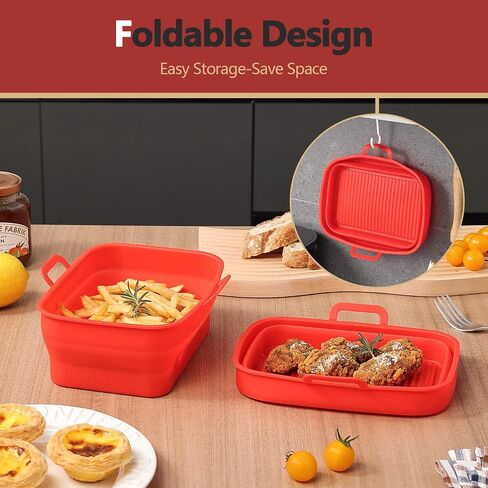 Collapsible Silicone Air Fryer Liners 8QT 10QT Ninja Dual (Gray) in Kuwait