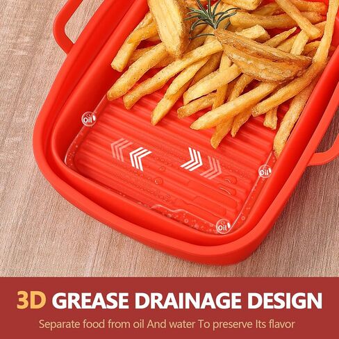 Collapsible Silicone Air Fryer Liners 8QT 10QT Ninja Dual (Gray) in Kuwait