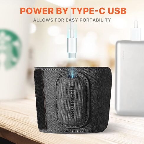 حافظة قهوة ومشروبات ساخنة قابلة لإعادة الاستخدام مع أكواب تسخين سريعة USB محمولة وحامل مشروبات مع غطاء قابل للتعديل، كابل USB من النوع C متضمن (أسود) in Kuwait