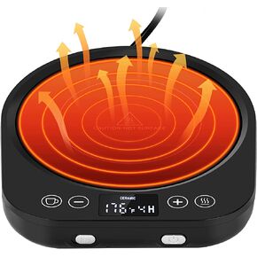 PUSEE Candle Mug Warmer Electric,Auto On/Off Gravity-Induction Coffee Mug Warmer with 9 Temp Settings,1-9 Timer Candle Melter Warmer Beverage Coffee Warmer Practical Portable Warmer for Home & Office