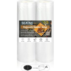 SEATAO Vacuum Sealer Bags，11“ X 60' Rolls 2 Pack for Food Saver, Seal a Meal, Bpa Free,commercial Grade, Great for Vac Storage, Meal Prep or Sous Vide in Kuwait