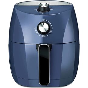 Crux 3.7QT Manual Air Fryer, Faster Pre-Heat, No-Oil Frying, Fast Healthy Evenly Cooked Meal Every Time, Dishwasher Safe Non Stick Pan and Crisping Tray for Easy Clean Up, Stainless Steel/Blue in Kuwait
