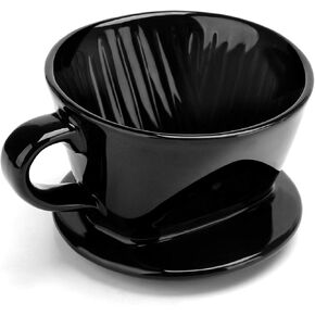 Segarty Pour Over Coffee Maker, Single Cup White Ceramic Coffee Dripper, Size No.2 Reusable Filter Cone Drip Holder Slow Brewer with 3 Holes Flat Bottom for Home, Office, Travel, Camping in Saudi Arabia