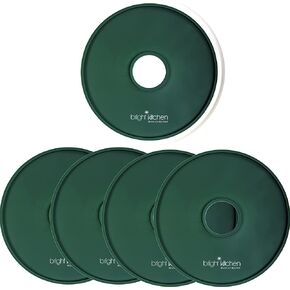 4 Fruit Leather Silicone Dehydrator Sheets with EDGES - NON-Toxic Compatible With Presto Round Dehydrators Lip Mold Hold Batter Liquid Fruit Roll Up Circle ReUsable Flexible No Stick in Saudi Arabia