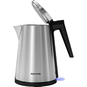 JOYOUNG Double Wall Electric Kettle BPA Free Stainless Steel Electric Tea Kettle & Hot Water Boiler with STRIX for Auto Shut-Off Boil-Dry Protection, 1.5L, Sliver in Kuwait