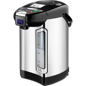 NutriChef Digital Water Boiler and Warmer - 5L/5.28 Qt Stainless Electric Hot Water Dispenser w/LCD Display, Rotating Base, Keep Warm, Auto Shut Off, Safety Lock, Instant Heating for Coffee & Tea in Saudi Arabia
