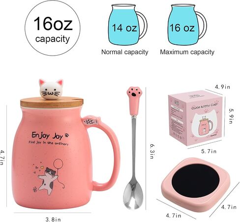 Bsigo Smart Coffee Mug Warmer & Cute Cat Mug Set, Beverage Cup Warmer for Desk Home Office, Candle Warmer Plate for Milk Tea Water with Two Temperature Setting(Up to 140℉/ 60℃), 8 Hour Auto Shut Off in Kuwait