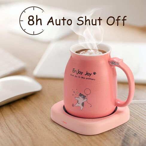 Bsigo Smart Coffee Mug Warmer & Cute Cat Mug Set, Beverage Cup Warmer for Desk Home Office, Candle Warmer Plate for Milk Tea Water with Two Temperature Setting(Up to 140℉/ 60℃), 8 Hour Auto Shut Off in Kuwait
