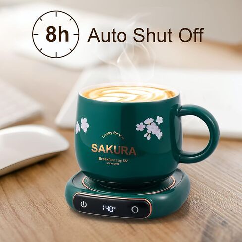 Bsigo Smart Coffee Mug Warmer & Cute Cat Mug Set, Beverage Cup Warmer for Desk Home Office, Candle Warmer Plate for Milk Tea Water with Two Temperature Setting(Up to 140℉/ 60℃), 8 Hour Auto Shut Off in Kuwait