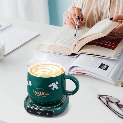 Bsigo Smart Coffee Mug Warmer & Cute Cat Mug Set, Beverage Cup Warmer for Desk Home Office, Candle Warmer Plate for Milk Tea Water with Two Temperature Setting(Up to 140℉/ 60℃), 8 Hour Auto Shut Off in Kuwait