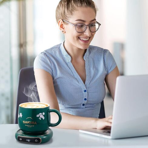 Bsigo Smart Coffee Mug Warmer & Cute Cat Mug Set, Beverage Cup Warmer for Desk Home Office, Candle Warmer Plate for Milk Tea Water with Two Temperature Setting(Up to 140℉/ 60℃), 8 Hour Auto Shut Off in Kuwait