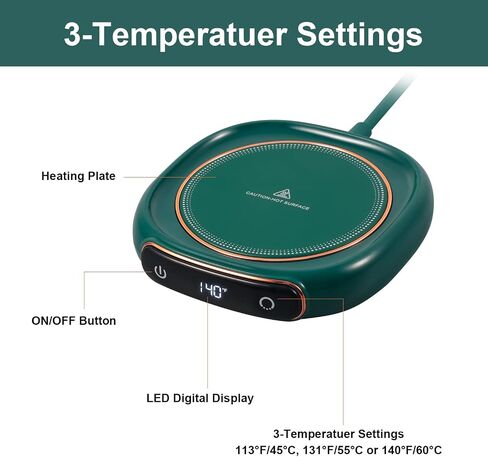 Bsigo Smart Coffee Mug Warmer & Cute Cat Mug Set, Beverage Cup Warmer for Desk Home Office, Candle Warmer Plate for Milk Tea Water with Two Temperature Setting(Up to 140℉/ 60℃), 8 Hour Auto Shut Off in Kuwait