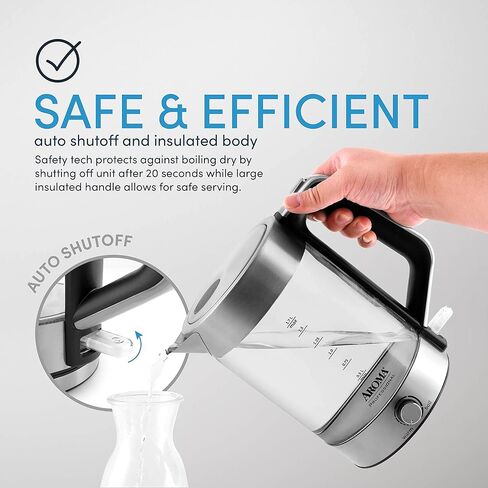 اروما هاوسوير غلاية مياه كهربائية، 1.7 لتر، ستانلس ستيل، (AWK-165M) in Kuwait