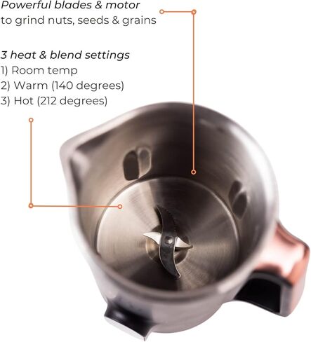 ماكينة صنع حليب الجوز الأوتوماتيكية من NUTR، اللوز محلي الصنع، الشوفان، جوز الهند، الصويا، أو الحليب النباتي والمشروبات غير الألبان، غلي ومزج حصص فردية، ستانلس ستيل، تنظيف ذاتي، أسود/ذهبي وردي in Kuwait