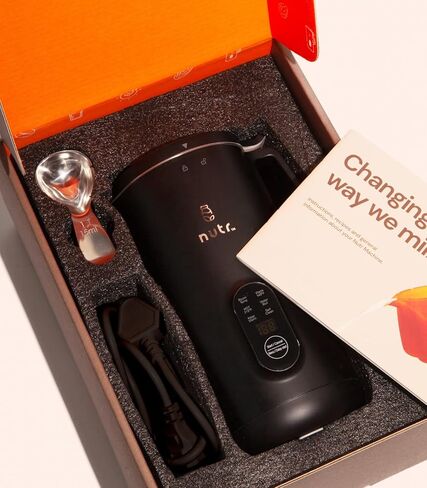 ماكينة صنع حليب الجوز الأوتوماتيكية من NUTR، اللوز محلي الصنع، الشوفان، جوز الهند، الصويا، أو الحليب النباتي والمشروبات غير الألبان، غلي ومزج حصص فردية، ستانلس ستيل، تنظيف ذاتي، أسود/ذهبي وردي in Kuwait