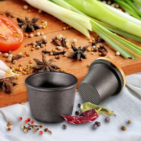 Zassenhaus Cast Iron Spice Grinding Set with Beech Wood Lid, 3" Grinder, Black in Kuwait