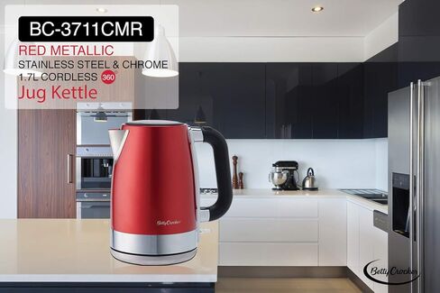 بيتي كروكر غلاية كهربائية لاسلكية BC-3711CMR سعة 1.7 لتر و1.7 لتر، مقاس واحد، لون احمر in Kuwait