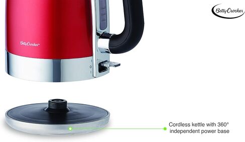 بيتي كروكر غلاية كهربائية لاسلكية BC-3711CMR سعة 1.7 لتر و1.7 لتر، مقاس واحد، لون احمر in Kuwait