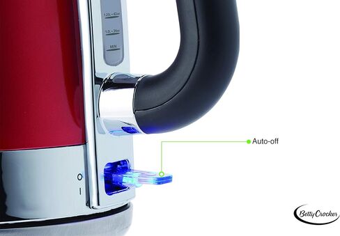 بيتي كروكر غلاية كهربائية لاسلكية BC-3711CMR سعة 1.7 لتر و1.7 لتر، مقاس واحد، لون احمر in Kuwait