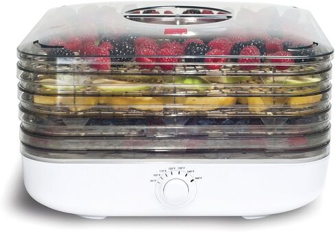 Ronco Turbo EZ-Store 5-Tray Dehydrator with Convection Air Flow, Food Preserver Adjustable Temperature Control, Quiet Operation, for Jerky, Fruits, Vegetables, Herbs, White in Saudi Arabia