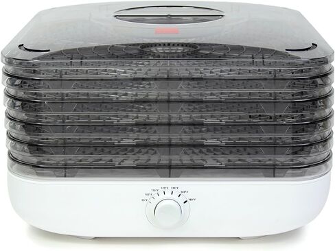 Ronco Turbo EZ-Store 5-Tray Dehydrator with Convection Air Flow, Food Preserver Adjustable Temperature Control, Quiet Operation, for Jerky, Fruits, Vegetables, Herbs, White in Saudi Arabia