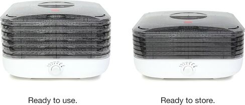 Ronco Turbo EZ-Store 5-Tray Dehydrator with Convection Air Flow, Food Preserver Adjustable Temperature Control, Quiet Operation, for Jerky, Fruits, Vegetables, Herbs, White in Saudi Arabia