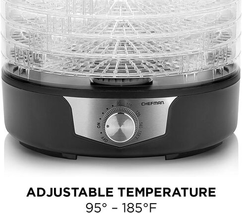 Chefman 5-Tray Food Dehydrator, 11.4-Inch Transparent Trays, Adjustable Temperature Control, Easily Create Dried Snacks For The Family, Prepare Fruits, Jerky, Vegetables, Meats, & Herbs in Saudi Arabia