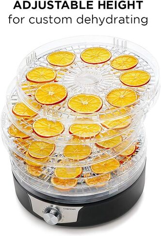 Chefman 5-Tray Food Dehydrator, 11.4-Inch Transparent Trays, Adjustable Temperature Control, Easily Create Dried Snacks For The Family, Prepare Fruits, Jerky, Vegetables, Meats, & Herbs in Saudi Arabia