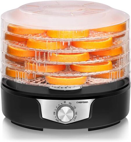 Chefman 5-Tray Food Dehydrator, 11.4-Inch Transparent Trays, Adjustable Temperature Control, Easily Create Dried Snacks For The Family, Prepare Fruits, Jerky, Vegetables, Meats, & Herbs in Saudi Arabia
