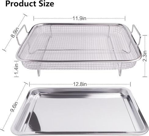 سلة مقلاة هوائية من الستانلس ستيل للفرن من اف اكس تي ان كيه واي واي، مجموعة سلة مقلاة هوائية مع 50 قطعة من ورق البرشمان، مقلاة هوائية مع صينية ومقلاة in Kuwait