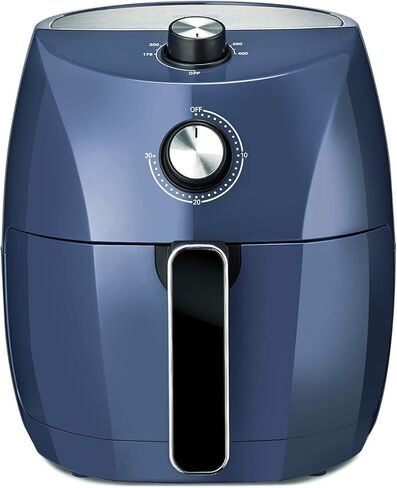 مقلاة هوائية يدوية Crux 3.7QT، تسخين مسبق أسرع، قلي بدون زيت، وجبة سريعة صحية مطبوخة بالتساوي في كل مرة، مقلاة غير لاصقة آمنة للاستخدام في غسالة الأطباق وصينية مقرمشة لسهولة التنظيف، ستانلس ستيل/أزرق in Saudi Arabia